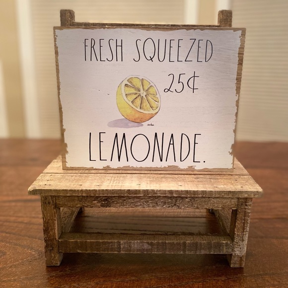 Rae Dunn 25 Cent Lemonade Wood Sign For Tabletops, Shelf or Wall, Lemon Sign - Picture 16 of 16